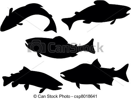 Fish Black Illustration Wildlife Trout    Csp8018641   Search Clipart