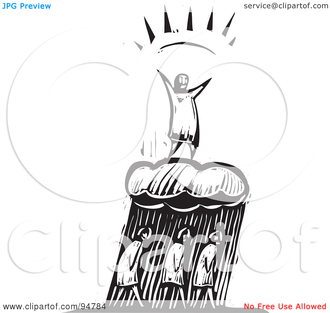 Free  Rf  Clipart Illustration Of A Black And White Wood Carving