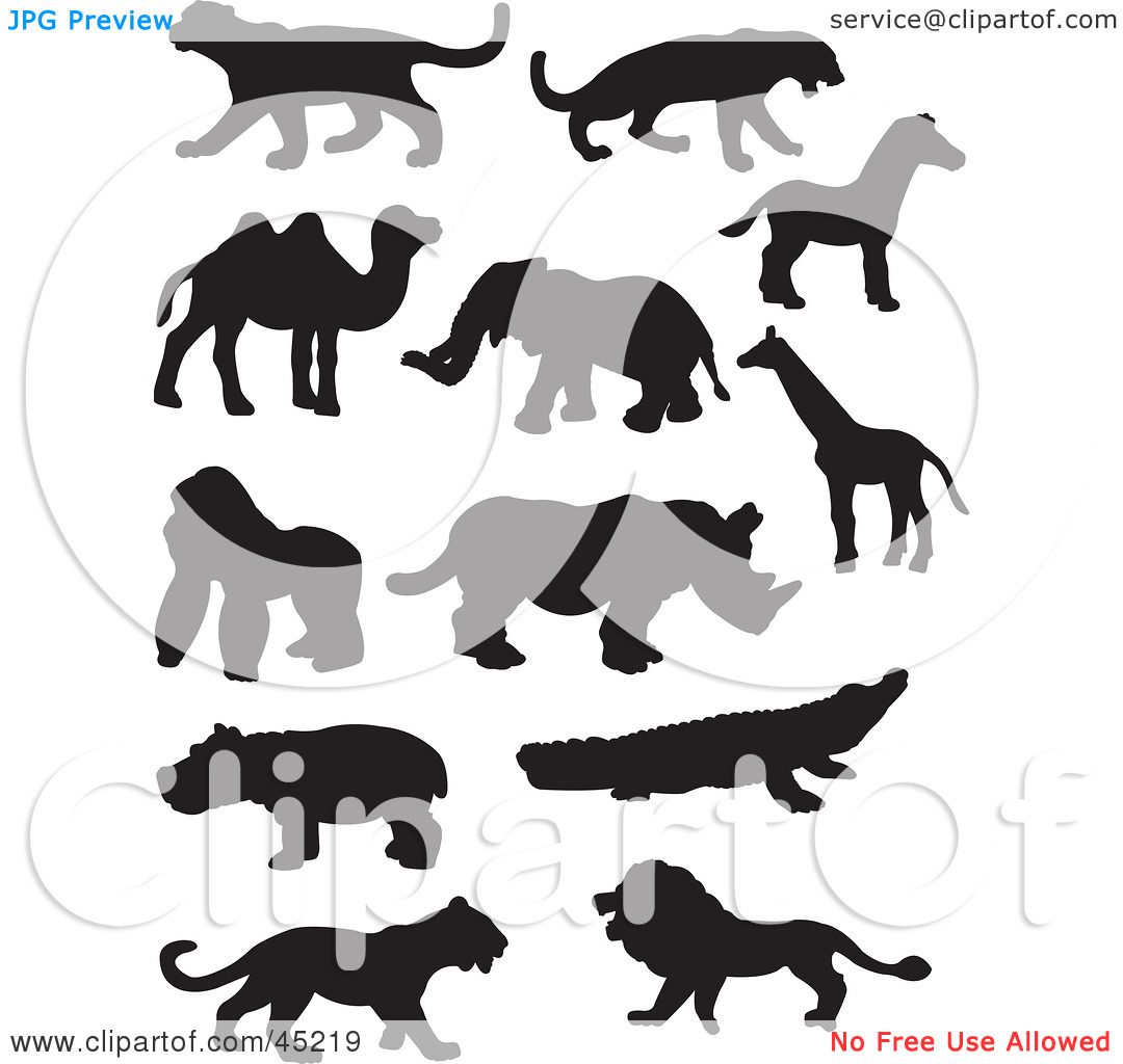 Free  Rf  Clipart Illustration Of A Digital Collage Of Profiled Black