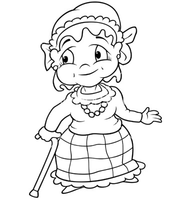 Grandma Cooking Clipart Black And White Grandmother   Black And White