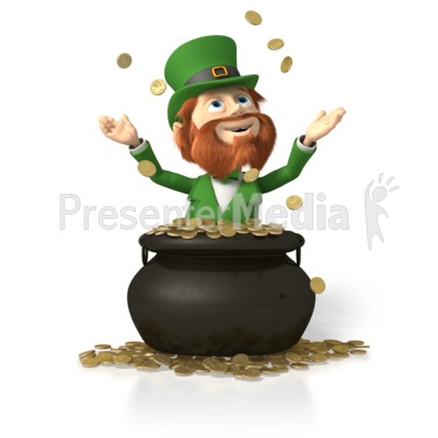 Leprechaun In Pot Of Gold   Holiday Seasonal Events   Great Clipart