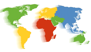 Map Of Continents   Continent Size Populations Number Of Countries