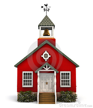 Red Schoolhouse Facade Stock Image   Image  18633201