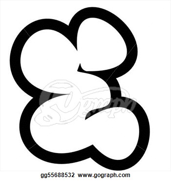     Render Of Graffiti Alphabet Bubble Font E  Clipart Drawing Gg55688532
