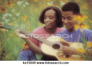 Stock Photograph Of Romantic Couples African American Arts Couple    