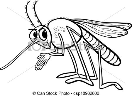 Vector   Mosquito Insect Coloring Page   Stock Illustration Royalty