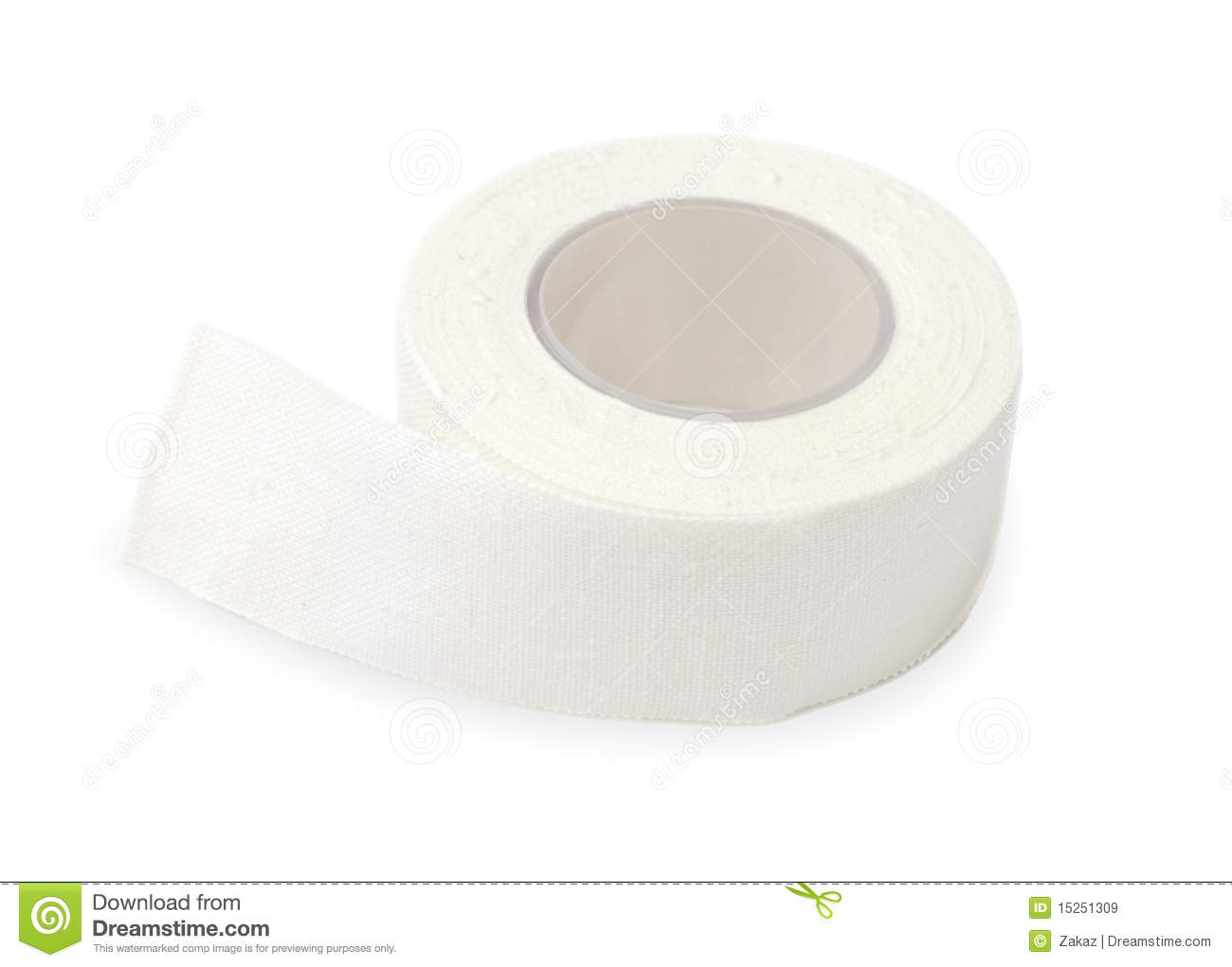 White Textile Gaffer Tape For Medical Purposes  Isolated With Shadow