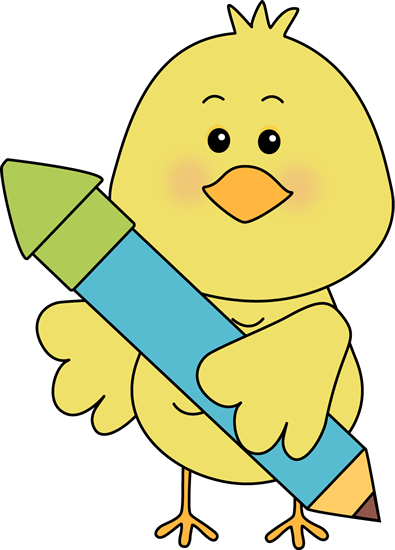 Bird And Pencil Clip Art Image   Cute Yellow Bird Holding A Pencil 