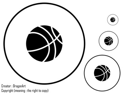 Black And White Basketball In Vector And In Several Sizes