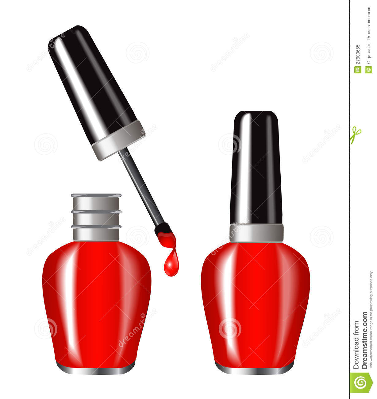 Bright Red Nail Polish In A Brilliant Flakone Butylka Displayed In The