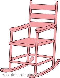 Clip Art Picture Of A Pink Child S Rocking Chair  Clipart