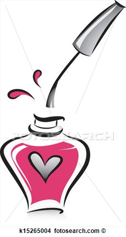 Clipart Of Open Bottle Pink Nail Polish K15265004 Search Clipart
