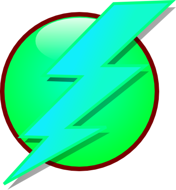 Electricity Bolt Thunder On A Circle   Vector Clip Art