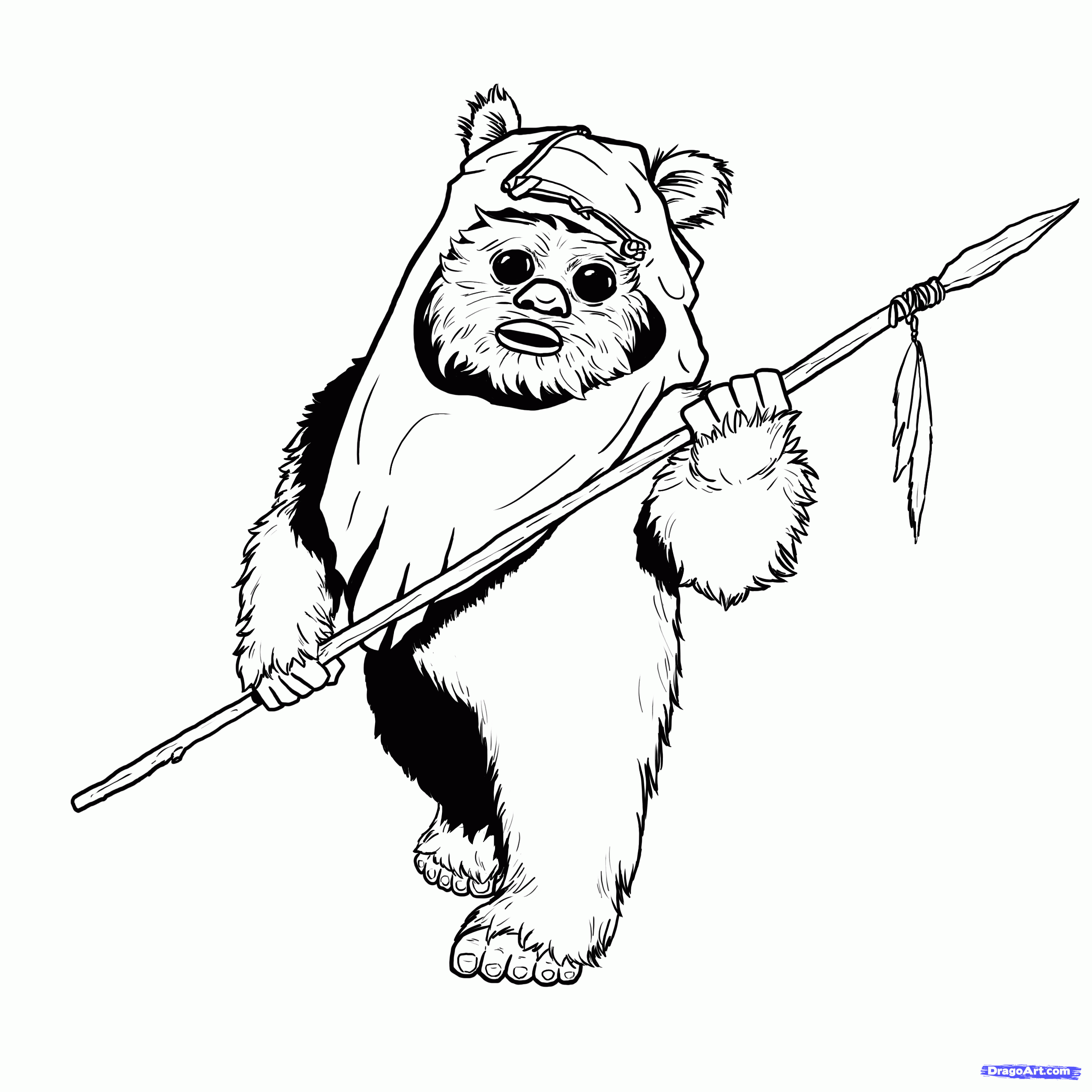 How To Draw An Ewok Ewoks Step By Step Star Wars Characters