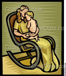 Mother And Child In A Rocking Vector Clip Art