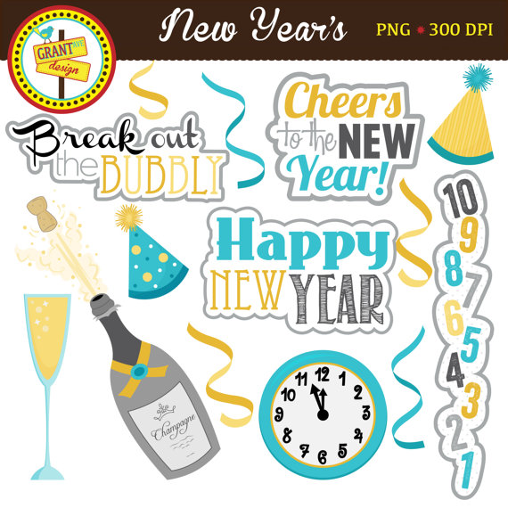 New Year S Clipart   New Year Clip Art   Cute Digital Clipart    