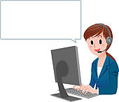 Operator With Speech Bubble   Royalty Free Clip Art