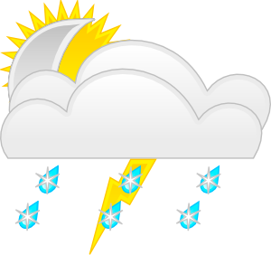 Partly Cloudy Rainy Weather With Thunder Storms Weather Clip Art