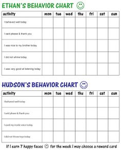 Preschool Goal Charts Ideas   Creative Stash  Kids Behavior Plan    