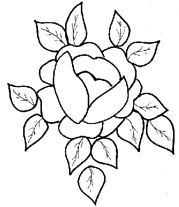 Rose Coloring Model For Glass Painting