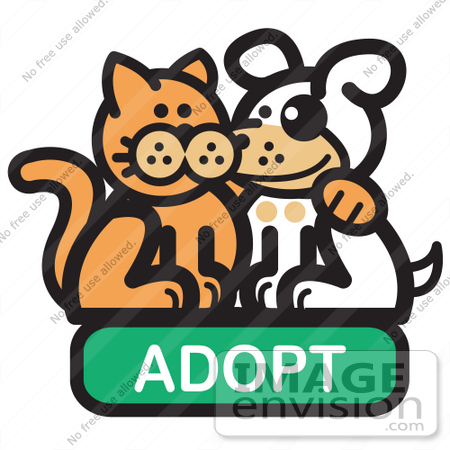Royalty Free Cartoon Clip Art Of An Orange Cat With His Arm Around A    