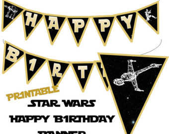 Star Wars Banner Star Wars Happy Birthday Banner Star Wars Birthday    