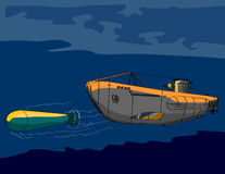Submarine Firing A Torpedo Royalty Free Stock Images