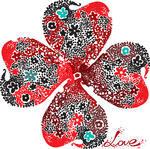 Swirl Ornate Shape Heart Valentine S Red Clover Flower 147009977 Jpg