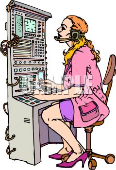 Telephone Operator For Traffic Control   Royalty Free Clip Art Image