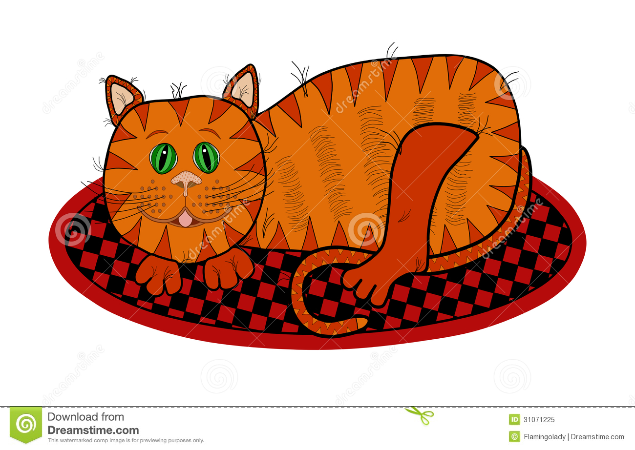 Cat Lying On A Rug Royalty Free Stock Photo   Image  31071225