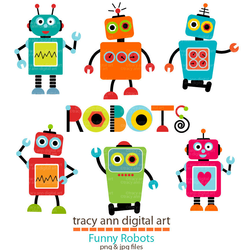 Cute Robot Clip Art   Birthdays   Brody   Pinterest