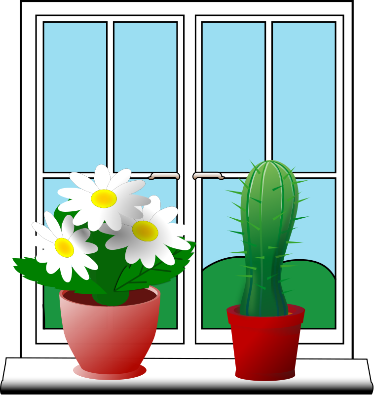 Free Window With Plants Clip Art