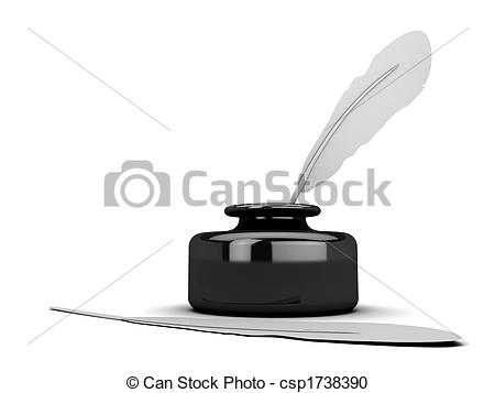 Of Inkwell And Pen Old Set For Writing Csp1738390   Search Clipart
