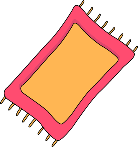 Pink Rug Clip Art Image   Pink And Yellow Rug With Yellow Fringe On