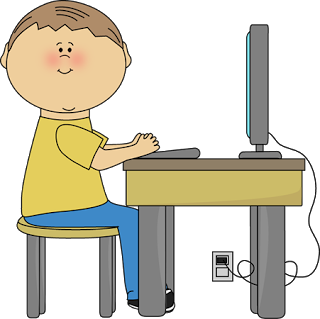 Shy Kids Clipart Boy On Computer Clip Art
