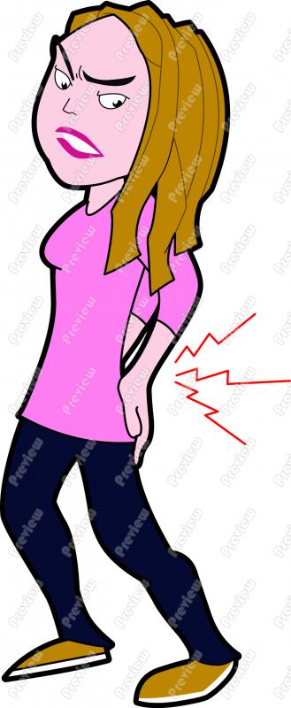Woman With Lower Back Pain Character Clip Art   Royalty Free Clipart