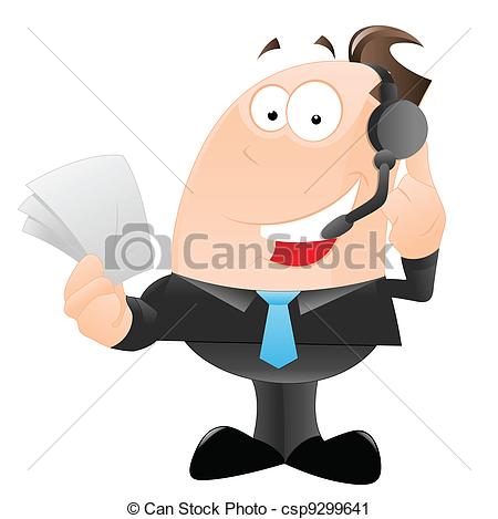 Art Of Happy Office Employee Talking    Csp9299641   Search Clipart
