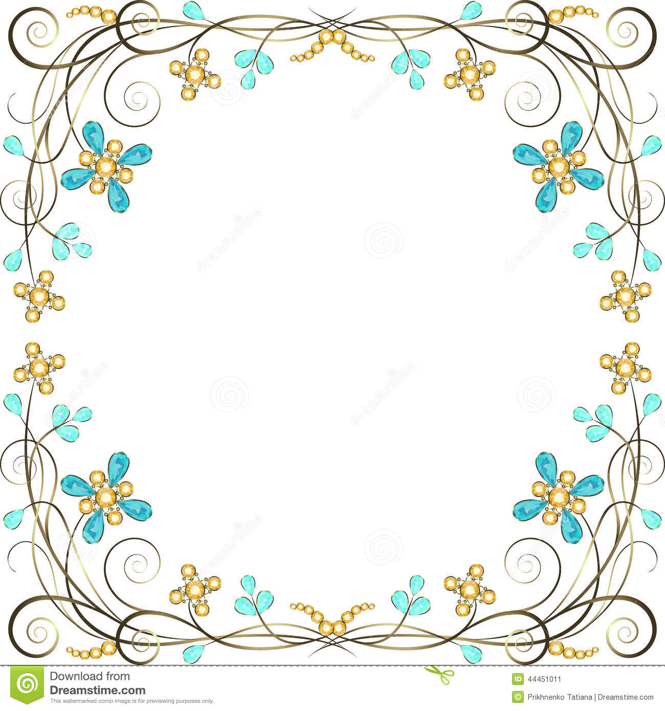 Background With Beautiful Floral Jewelry Pattern Frame