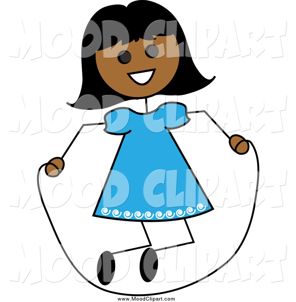     Clip Art Of A Hispanic Stick Girl With A Jump Rope By Pams Clipart