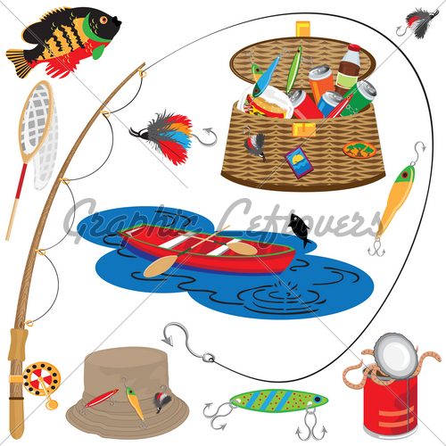 Fishing Clipart Elements And Icons   Gl Stock Images