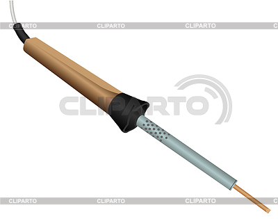 Illustration Of The Electric Soldering Iron On White Background