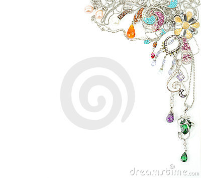 Jewelry Border Clipart Platinum Jewelry With Gems Stock Images   Image