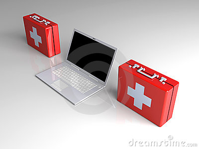 Laptop First Aid Editorial Stock Photo   Image  15228238