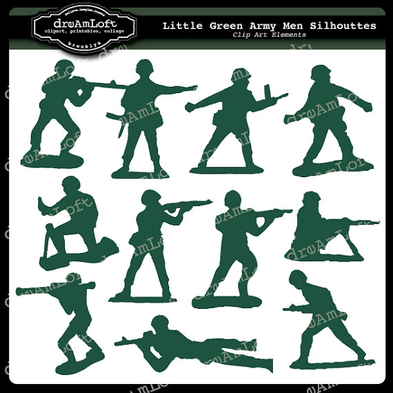 Little Green Army Men Clip Art For Personal And Commericial Use