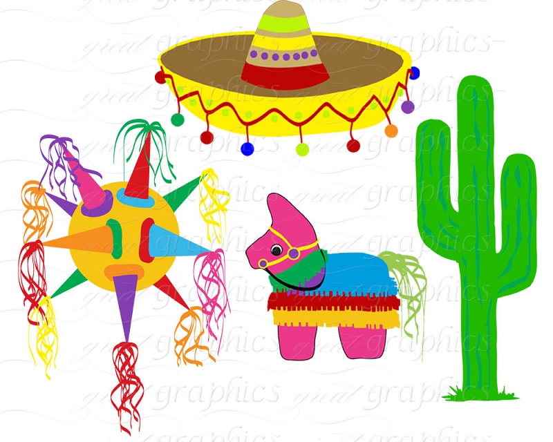 Mexican Fiesta Clip Art Digital Cinco De Mayo Printable Clip Art