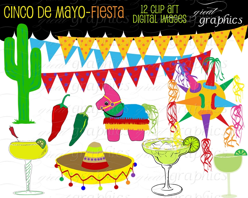Printable Mexican Fiesta Clip Art Mexican Fiesta Clip Art Digital
