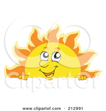 Royalty Free  Rf  Clipart Illustration Of A Summer Time Sun Over A