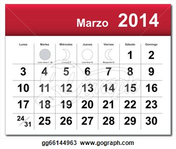 Stock Illustration   March 2014 Calendar   Clip Art Gg66144963
