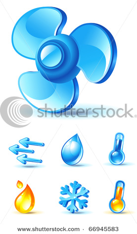 Temperature Heating Cooling Moisture   Vector Clipart Illustration