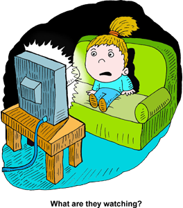 Watching Tv Clipart Girl Watching Television Png